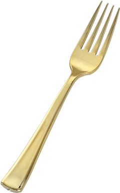 Embellish Your Table Setting With Polished Gold Plastic - Gold Plastic Forks (450x431), Png Download
