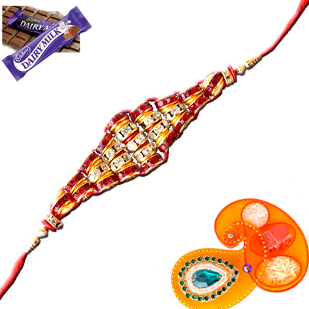 New Designer Diamond Rakhi - Cadbury Dairy Milk Chocolate Bars, 12-count (435x435), Png Download