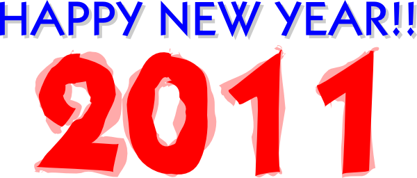 Happy New Year 2011 (600x256), Png Download