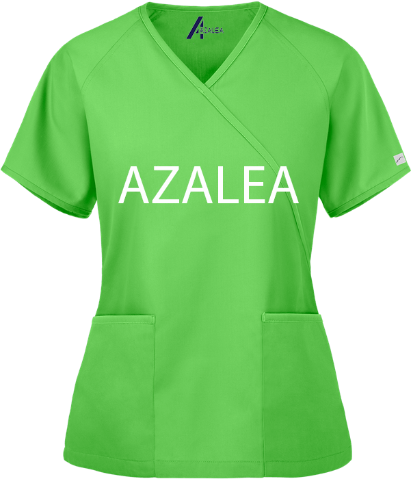 Mock Wrap Scrubs Top - Green T Shirt Transparent (600x720), Png Download