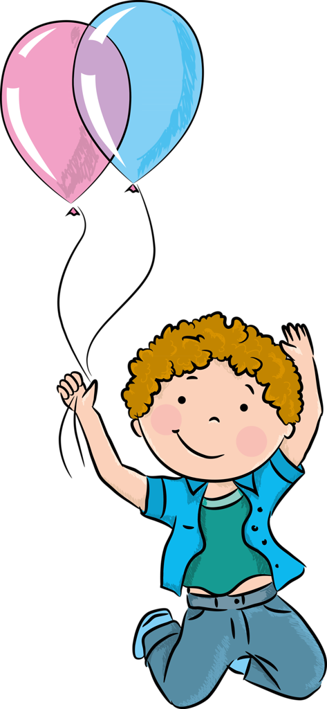 Clipart Aniversário - Imagenes De Niños Jugando Con Globos (473x1024), Png Download