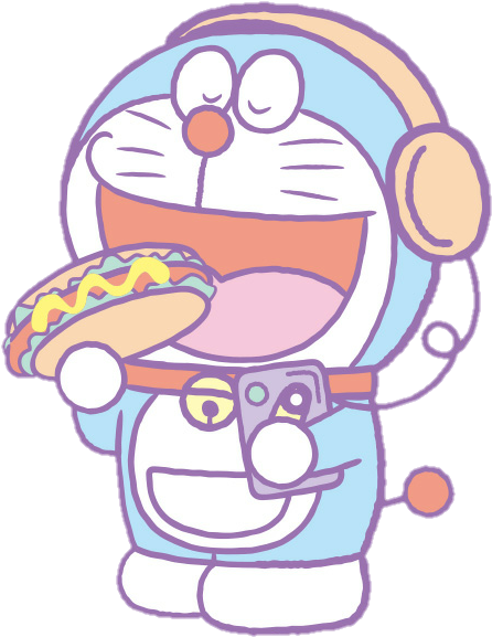 Doraemon Cute Music Food Hotdog Dj Colorful - Doraemon Cute (508x604), Png Download