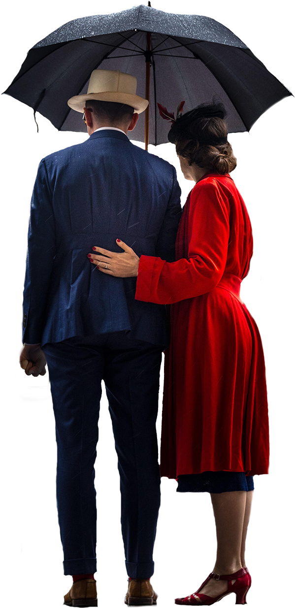 Personcouple Standing Under An Umbrella (1200x1500), Png Download