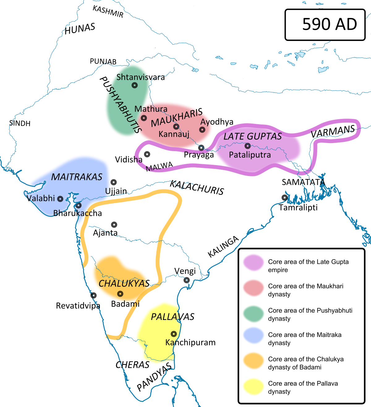 India Ka Map 7th Century (1200x1314), Png Download