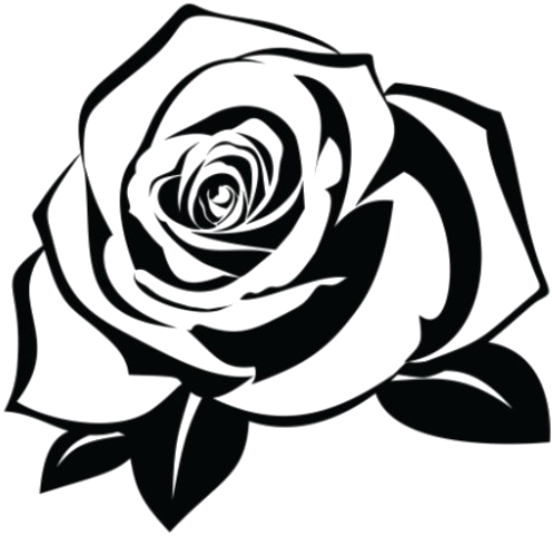 Rose Tattoo Png Pic - Rose Silhouette (600x544), Png Download