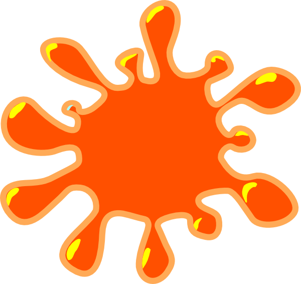 Orange Clipart Splat - Splash Clip Art (600x566), Png Download