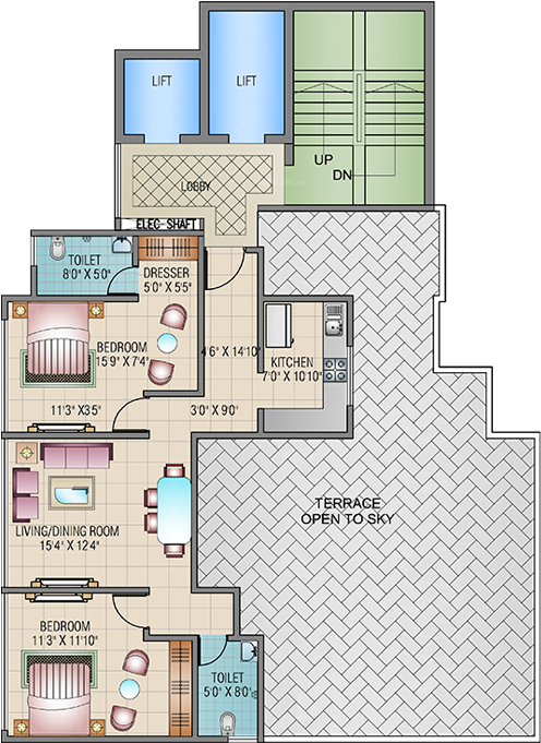 Images For Cluster Plan Of Damji Shamji Mahavir Orion - Apartment (796x707), Png Download