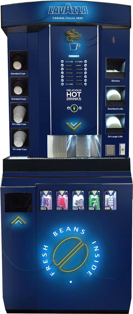 Lavazzabeans And Cold Drink Dispense Tower - Lavazza Coffee Vending Machine (1429x1429), Png Download