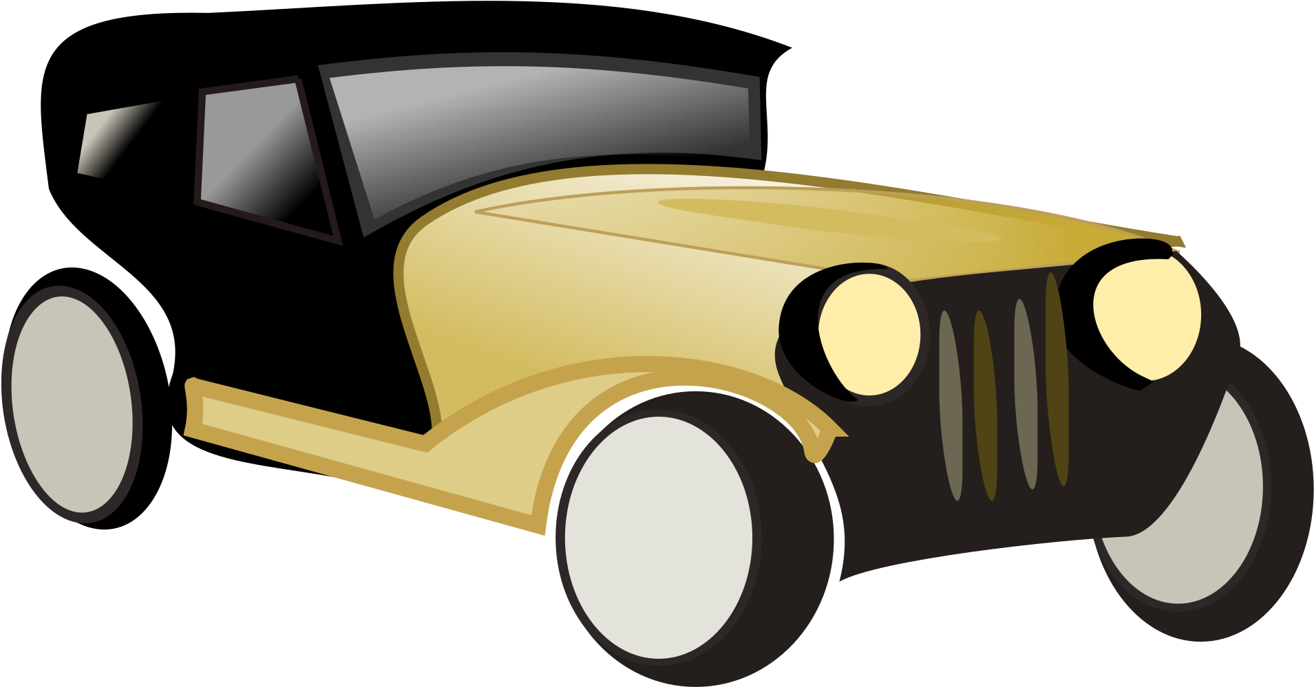 Classic Car Clipart 1940s Car - Vintage Car Cartoon Png (600x314), Png Download