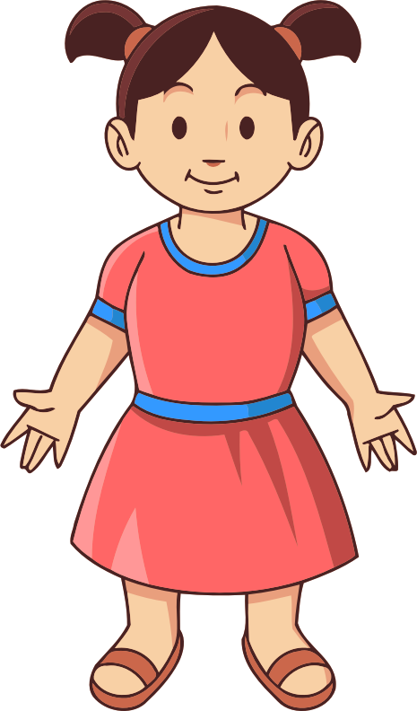 Medium Image - Child Girl Line Art (465x792), Png Download