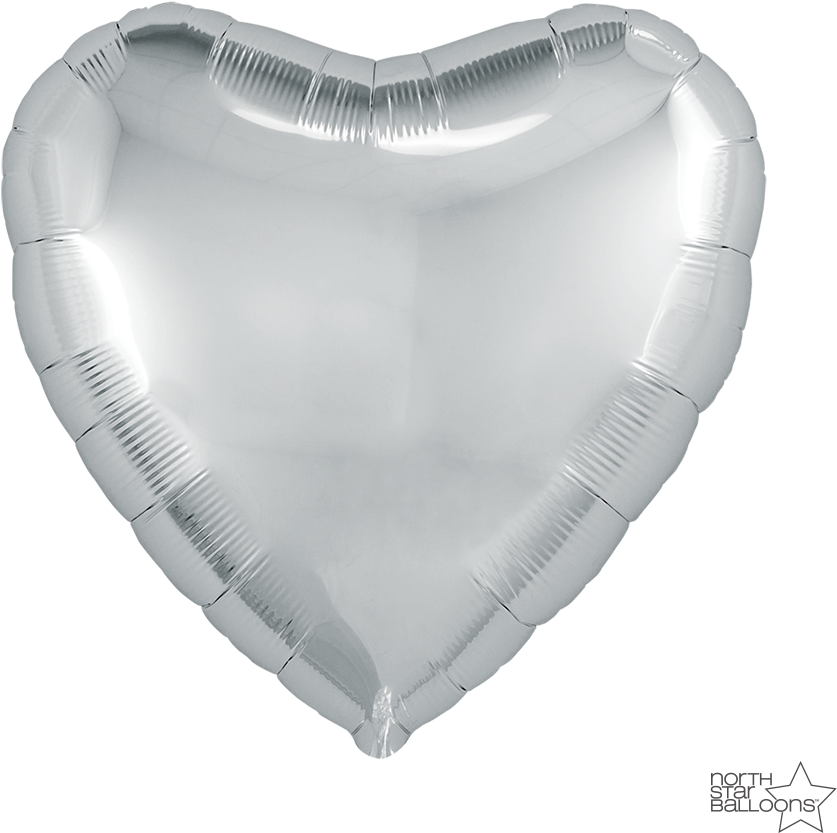 00749 Heart Silver 18in Web (1000x1000), Png Download