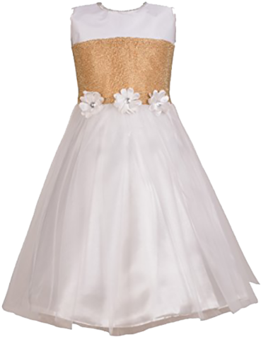 Kids White Frock - Dress (500x500), Png Download