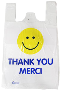 Shopping Bags Hd Printed Smiley Face, 12x6x20, 12mil, - Smiley (600x400), Png Download