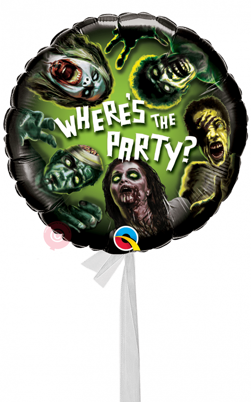 Zombie Party-single Balloons - Walking Dead Balloons (1017x1297), Png Download