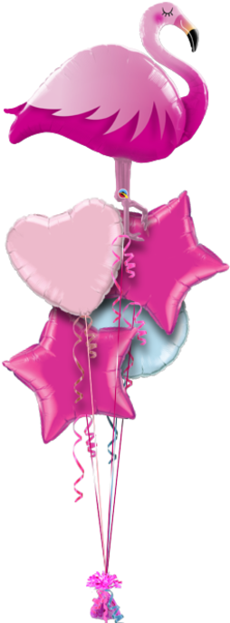 Pink Flamingo Birthday Balloon - Pink Flamingos Helium Balloons (286x686), Png Download