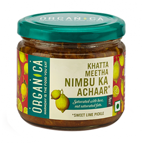 Organica Sweet Lime Pickle - Organica Olive Oil Chilli Pickle, 300g (600x548), Png Download