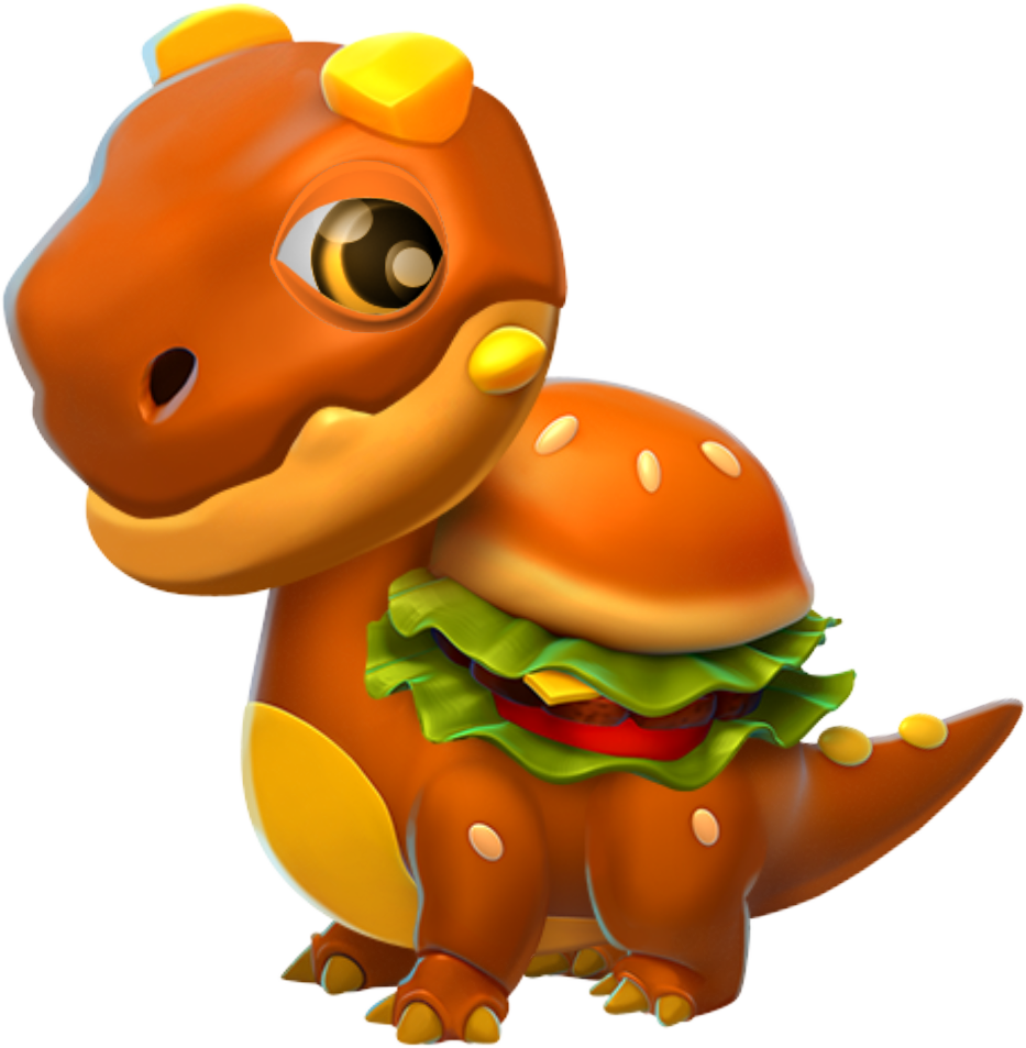 Burger Dragon Baby - Dragon Mania Legends Dragon Naranja (933x953), Png Download