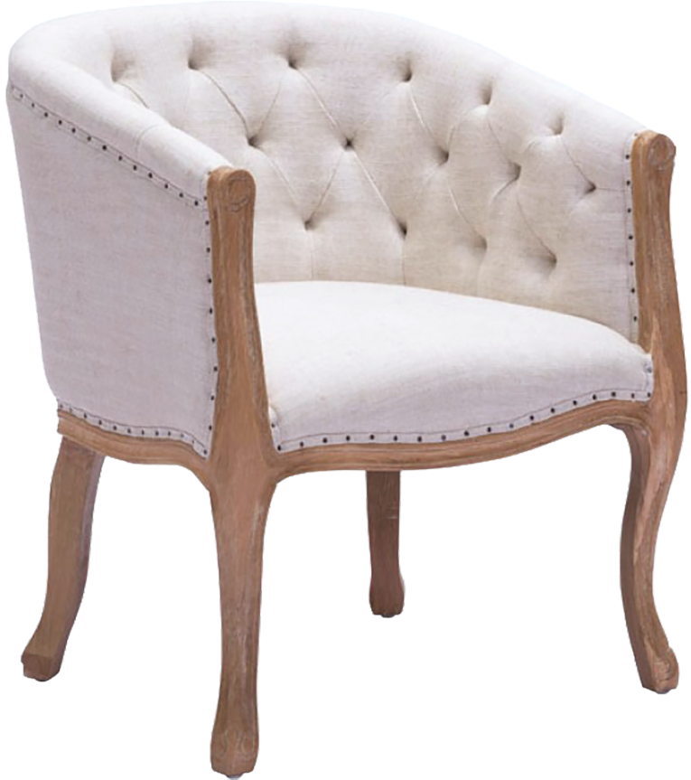 Shotwell Natural Linen Chair (764x900), Png Download