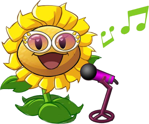 Image Birthsunflower Singing Png Plants Vs Zombies - Singing Sunflower Plants Vs Zombies (477x398), Png Download