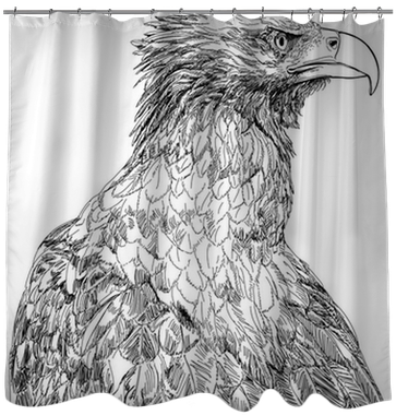 Vector Black & White Drawing Shower Curtain • Pixers® - Sketch (400x400), Png Download