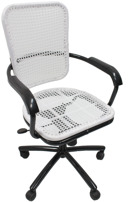 Netted Revolving Chair - Swivel Chair (498x747), Png Download