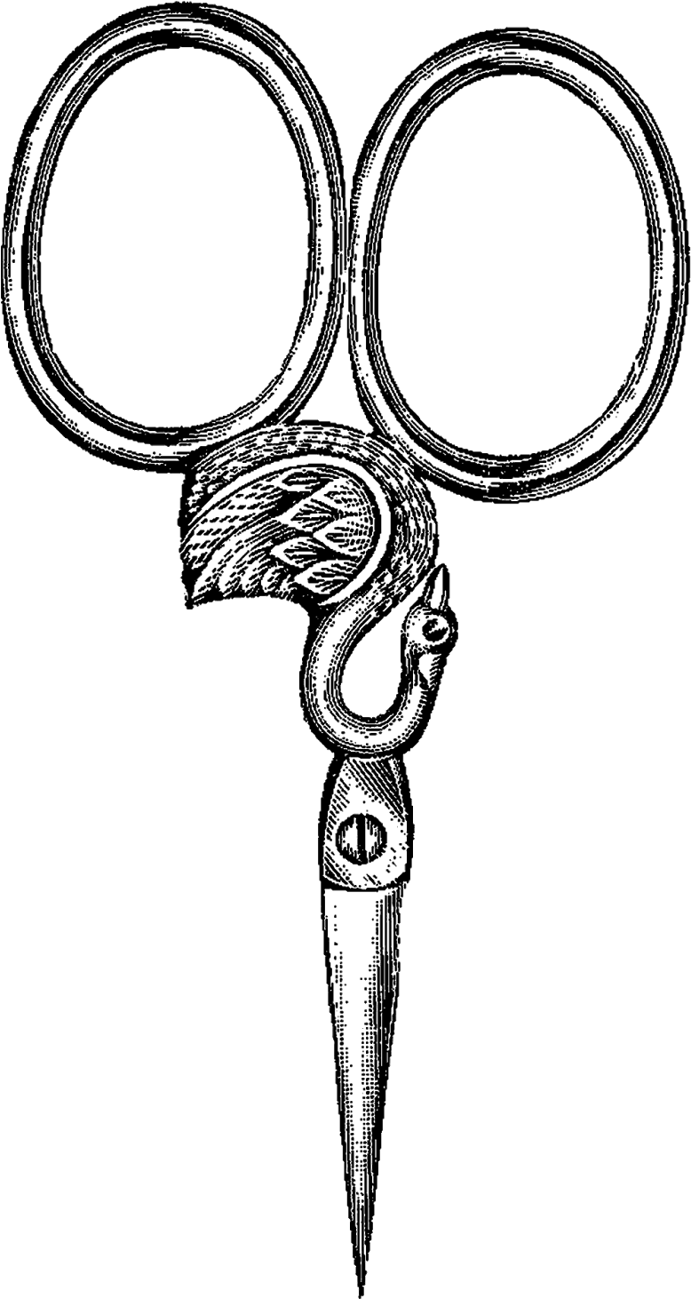 Sewing Scissors Swan Design Clip Art - Scissors (909x1600), Png Download