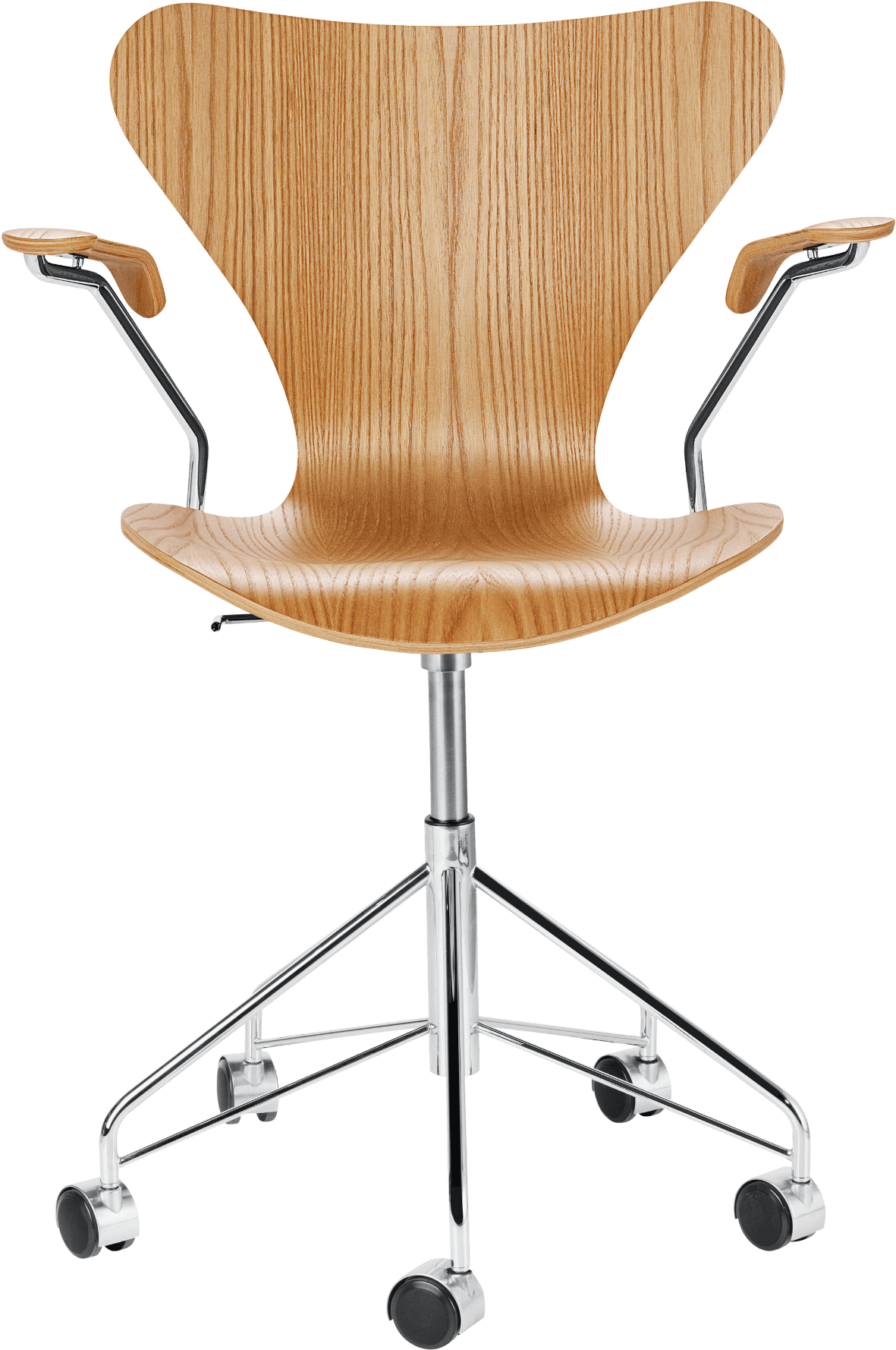Series 7™ - Fritz Hansen Swivel Chair Oak (1600x1840), Png Download