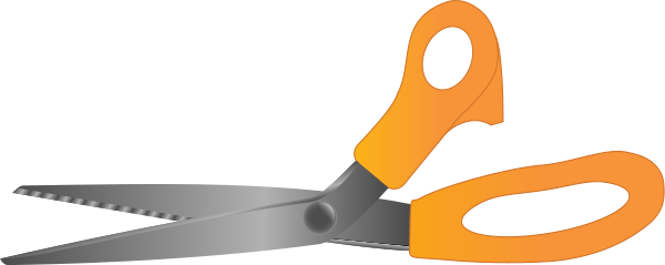 Orange Scissors Clipart Png - Scissors With Blank Background (600x239), Png Download