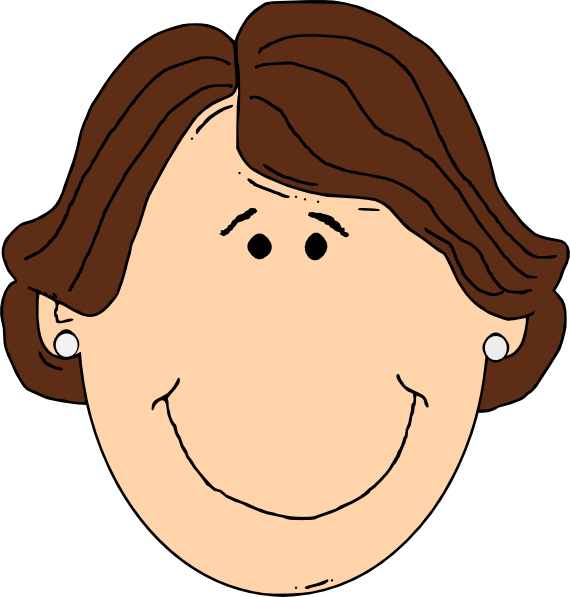 Another Smiling Brown Hair Lady Svg Clip Arts 570 X (570x597), Png Download