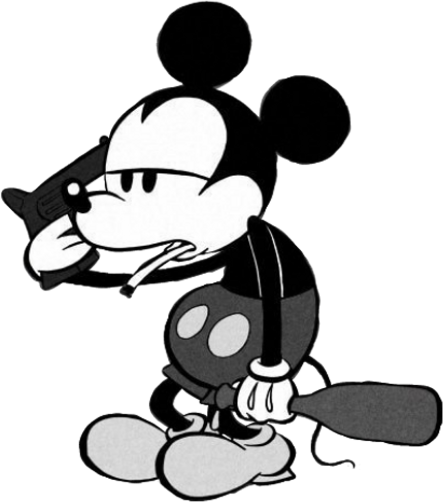 Mickey Mickeymouse Blackandwhite Mouse Cartoon Cartoons - Mickey Mouse (1024x1024), Png Download