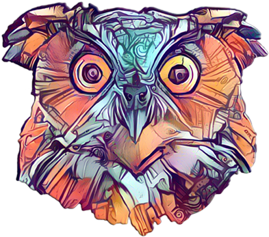 Owl Head Design Png - Great Horned Owl (400x351), Png Download