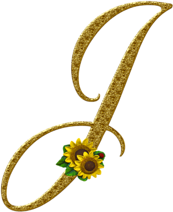 Ꭿϧc ‿✿⁀ Girasoles, Oro, Letras, Letra J, - Clementine Designs Sunflower Ladybug Floral Kitchen (500x500), Png Download