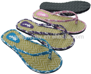 New Design Pu Straw Ladies Footwear - Flip-flops (350x350), Png Download