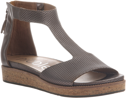 Lilou In Pewter Flat Sandals - Womens Flat Sandals (480x480), Png Download