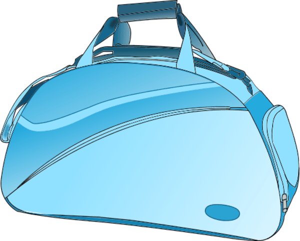 Bag Clipart Blue Bag - Gym Bag Clipart Transparent (600x481), Png Download
