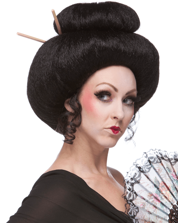 Sepia Deluxe Japanese Geisha Lady - Deluxe Japanese Beauty Wig (576x720), Png Download