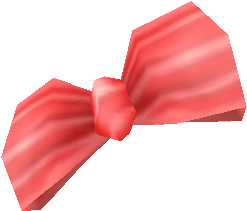 Image Red Hair Bow Striped Toontown Rewritten Wiki - Satin (500x431), Png Download