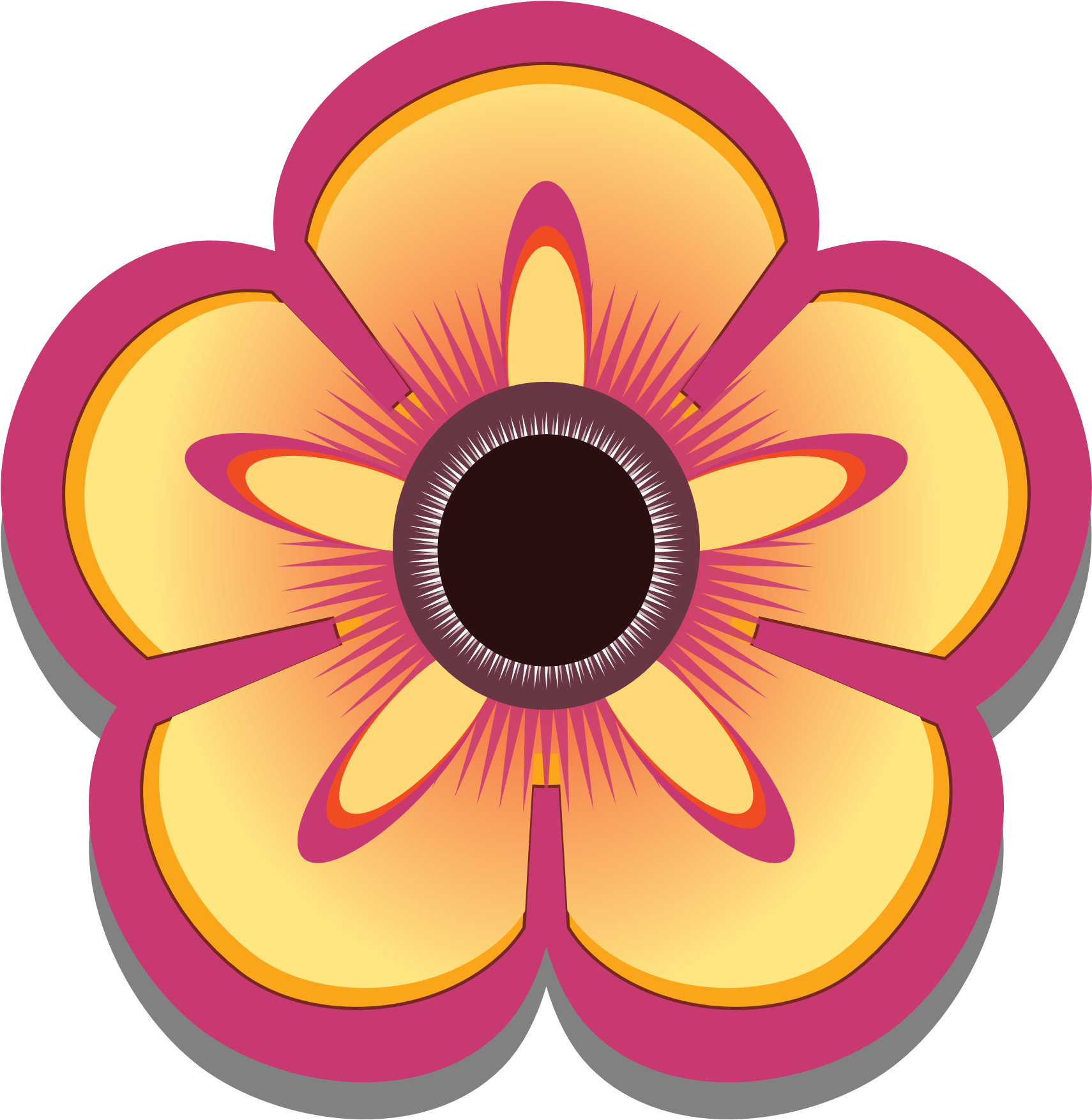 New Abstract Flower - Abstract Pink Flower Png Vector (1969x1969), Png Download