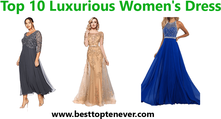 Best Top Ten Luxurious Women's Dress - Dress (1200x600), Png Download
