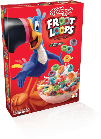 Kellogg's Froot Loops Cereal - Froot Loops Box (358x488), Png Download