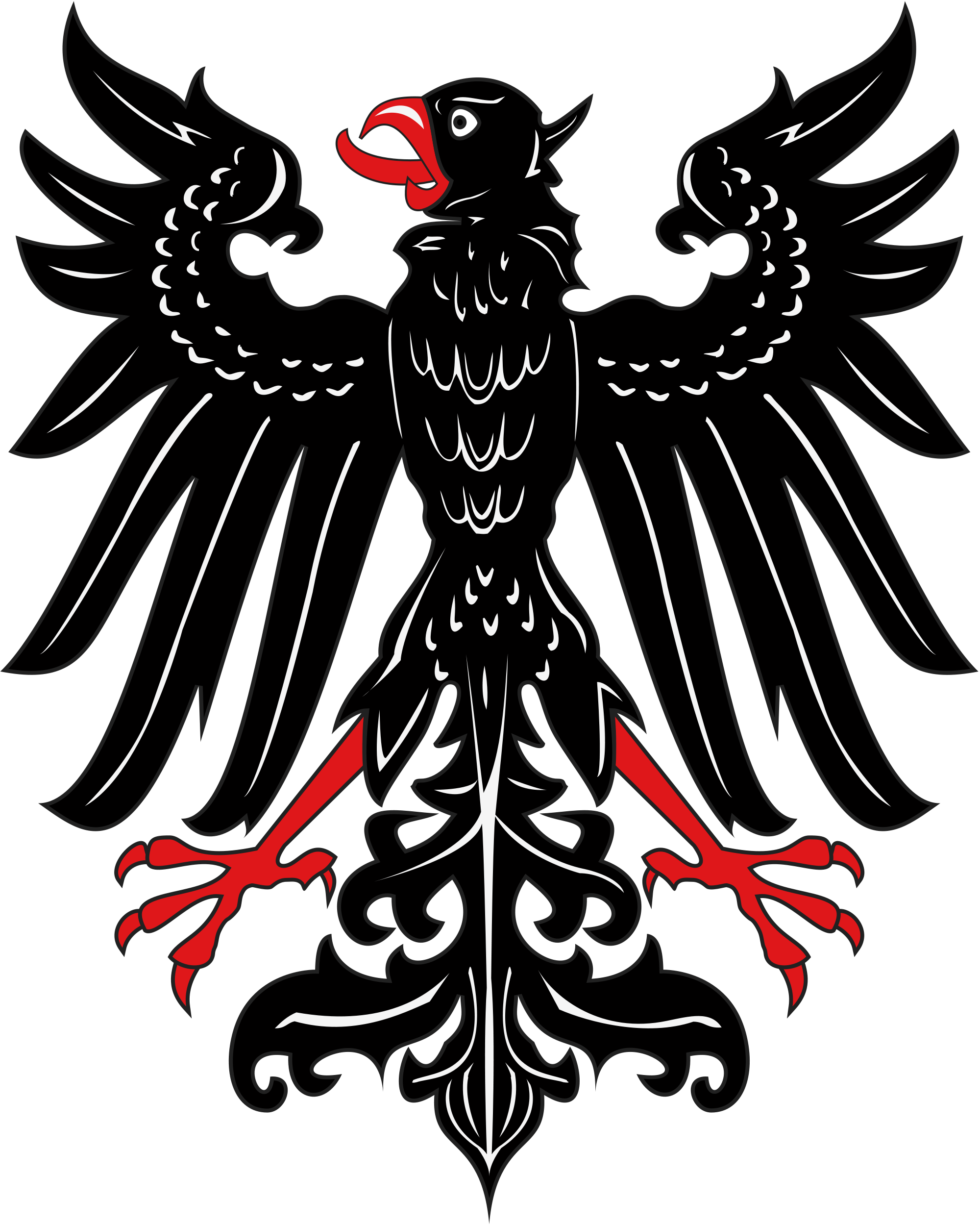 Open - Heraldic Eagle (2000x2499), Png Download