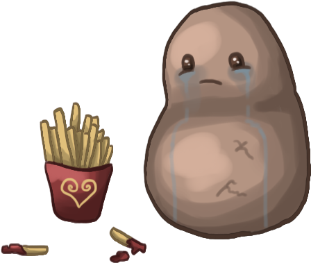 Potato Clipart Sad - Sad Potato (484x418), Png Download