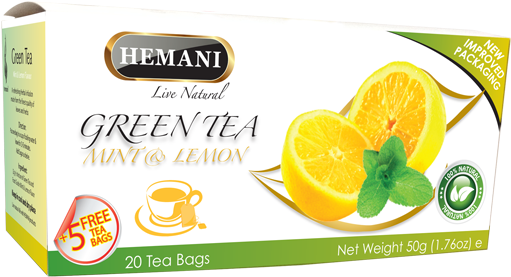 Green Lemon Png Download - Hemani Green Tea Mint And Lemon (510x510), Png Download