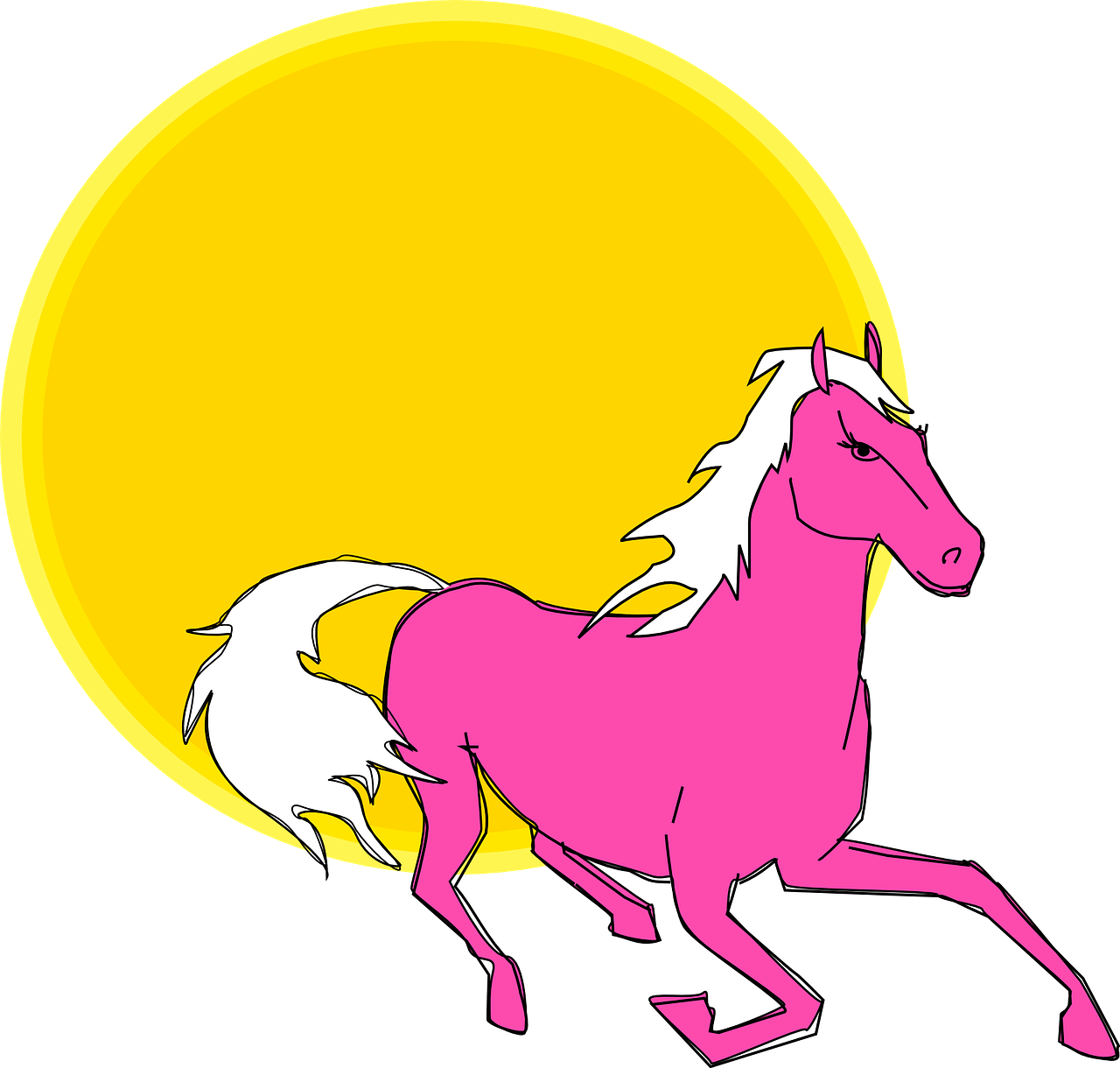 Small - Vectores De Caballos Rosados (600x572), Png Download