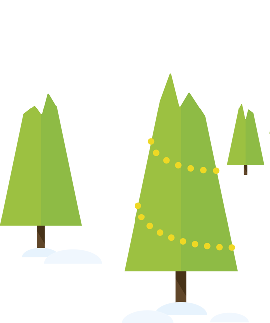 Tree-right - Christmas Day (542x649), Png Download