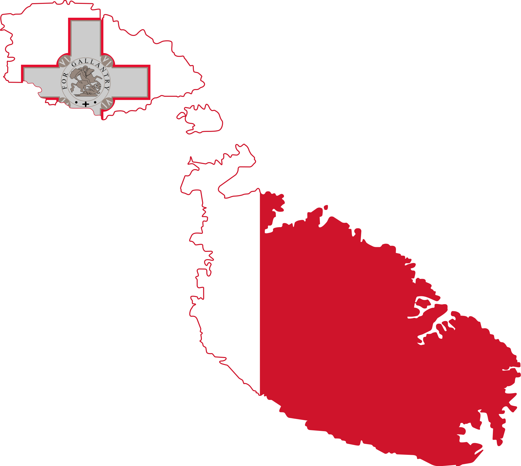 Related Wallpapers - Flag Map Of Malta (2000x1791), Png Download