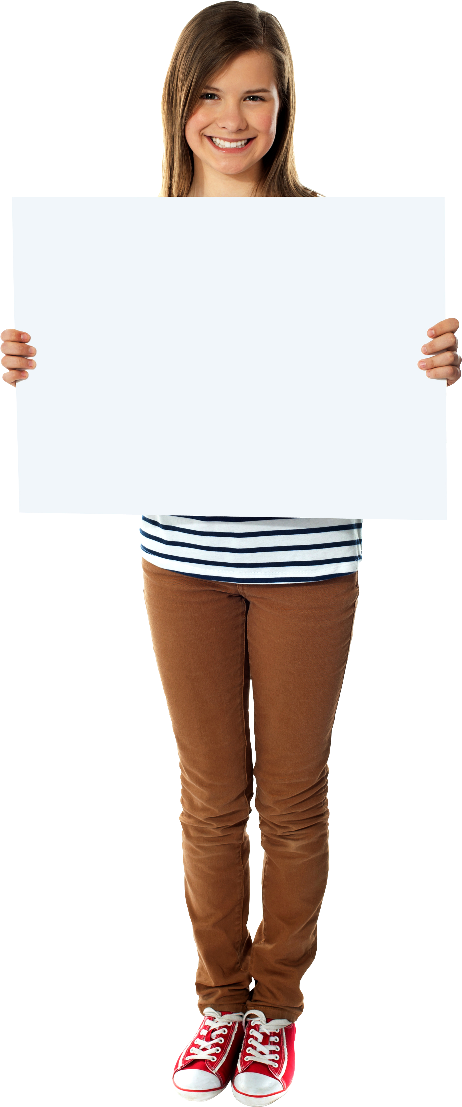 Girl Holding Banner Png Image - Portable Network Graphics (2535x4203), Png Download