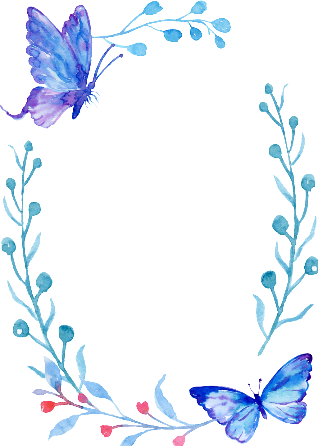 Branch With Butterfly Cartoon Transparent - Portable Network Graphics (1024x1433), Png Download