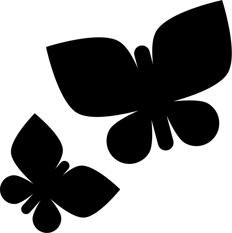 Png File - Two Black Butterflies Png (981x984), Png Download