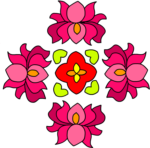 Rangoli Pattern - Diwali Rangoli Clipart Transparent (600x600), Png Download
